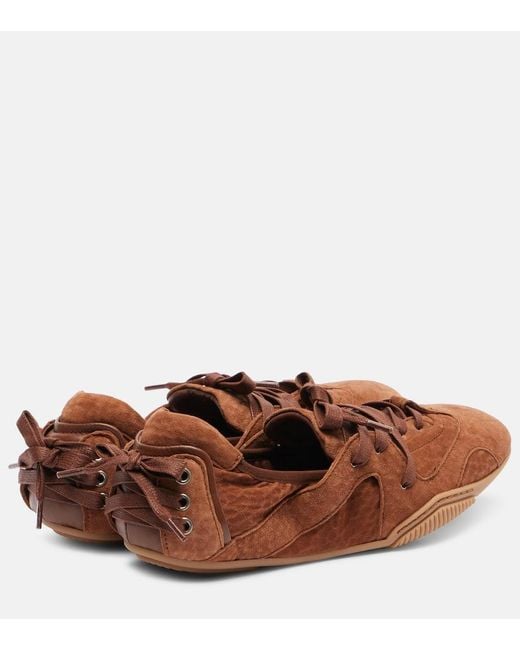 Acne Brown Suede Sneakers