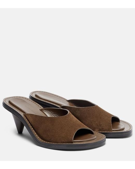 Phoebe Philo Brown Suede Mules