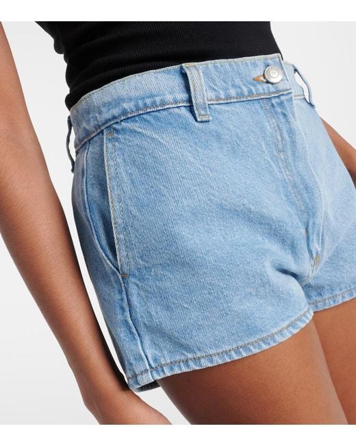 Magda Butrym Blue High-Rise Denim Shorts
