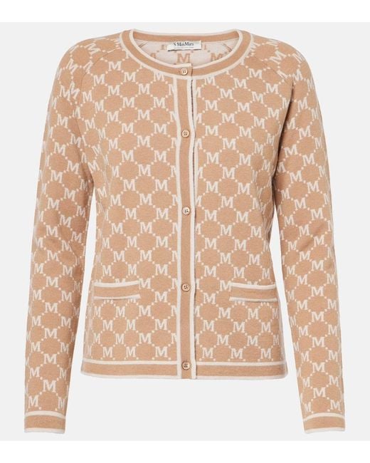 Cardigan Tivoli En Laine Et Cachemire Max Mara en coloris Natural