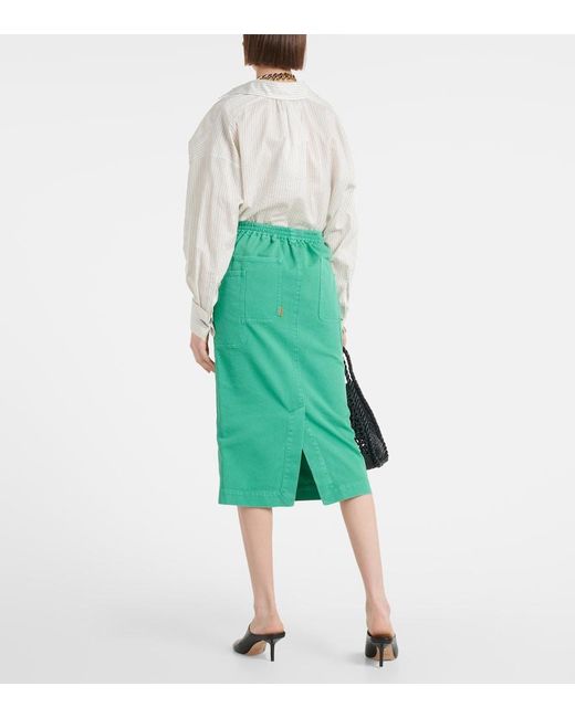 Max Mara Green Werther Denim Pencil Skirt
