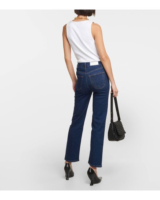 Re/done Blue 70s Stove Pipe High-rise Straight Jeans