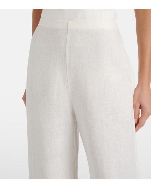 Faithfull The Brand White Ilride High-Rise Linen Straight Pants