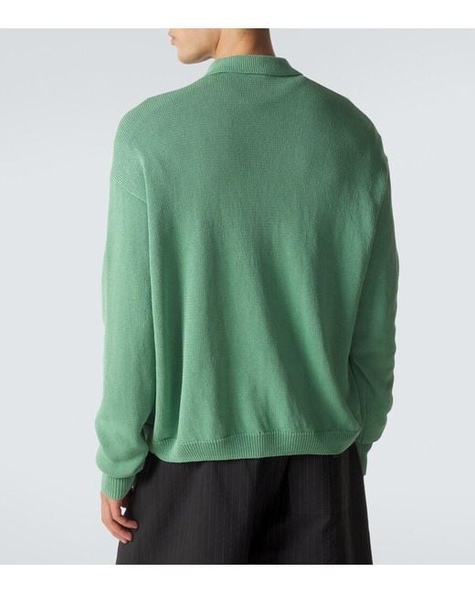 Studio Nicholson Green Heddy Half-Zip Sweater for men