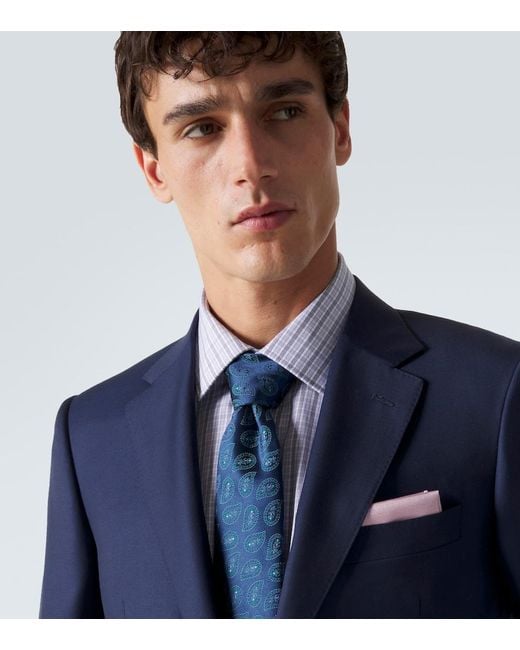 Charvet Blue Silk Jacquard Tie for men