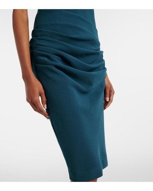 Alex Perry Green Ruched Crepe Corset Dress