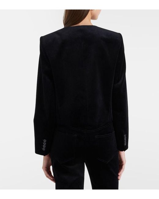 Nili Lotan Black Patti Cotton Velvet Jacket