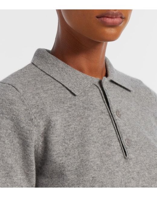 Extreme Cashmere Gray N°198 Salamander Cashmere-Blend Polo Shirt