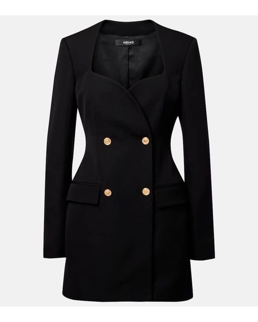 Versace Black Minikleid Aus Wolle