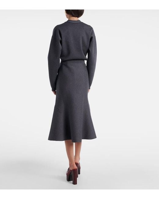 Gucci Black Midirock Aus Einem Wollgemisch