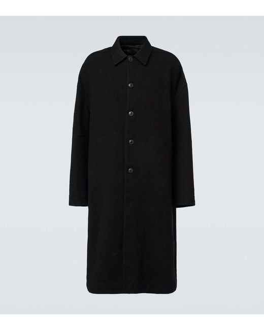 Rick Owens Black Brad Virgin Wool Coat for men