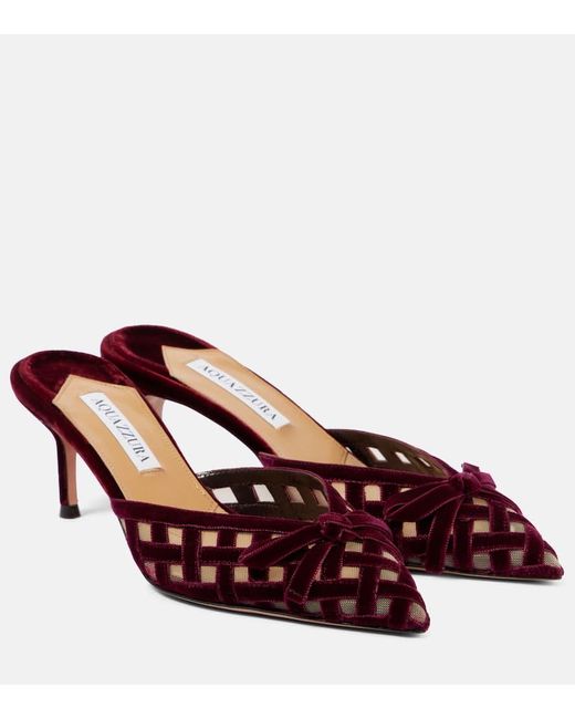 Aquazzura Brown Romance 65 Velvet Mules