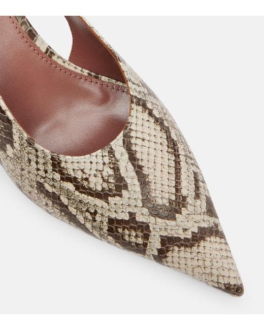 Paris Texas Brown Slingback-Pumps Nina 50 Aus Leder