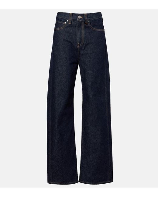 Jean Ample Benson A Taille Haute Khaite en coloris Blue