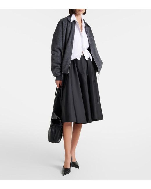 Prada Black Re-Nylon Belted Midi Skirt