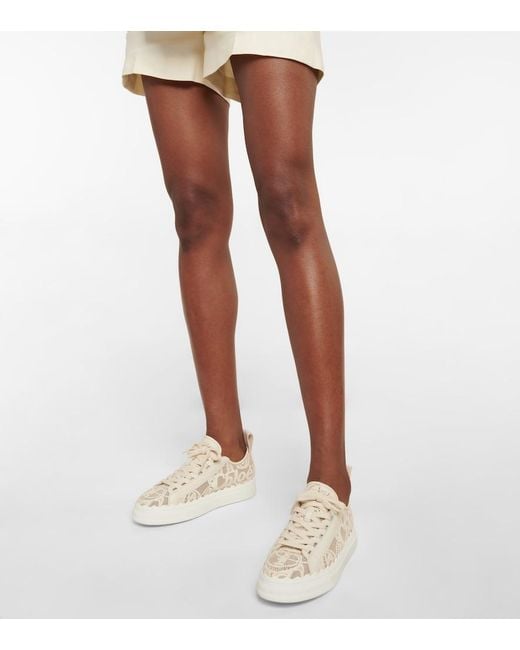Chloé Natural Chloé 'Lauren' Low-Top Sneakers