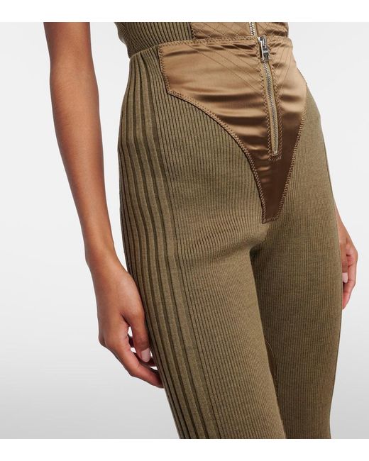 Jean Paul Gaultier Green Wool-Blend Capri Pants