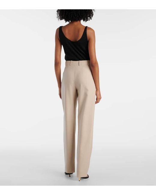 Pantalones Rectos De Lana Saint Laurent de color White