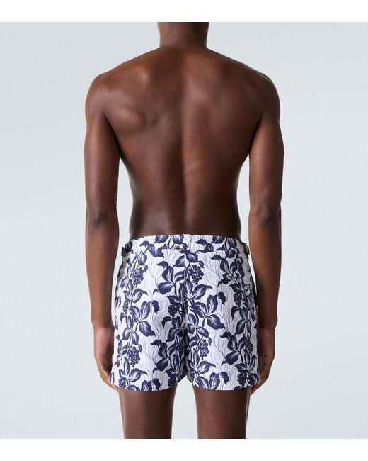 Orlebar Brown Blue Bulldog Floral Swim Trunks for men