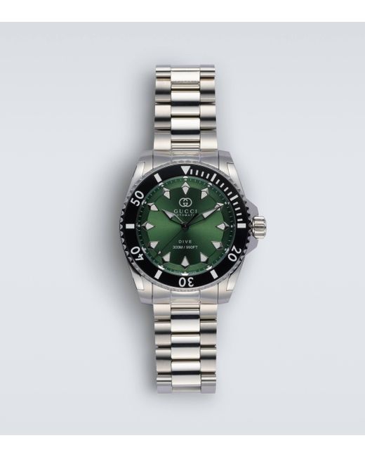 Gucci Metallic Dive 40mm Stainless Steel Watch for men