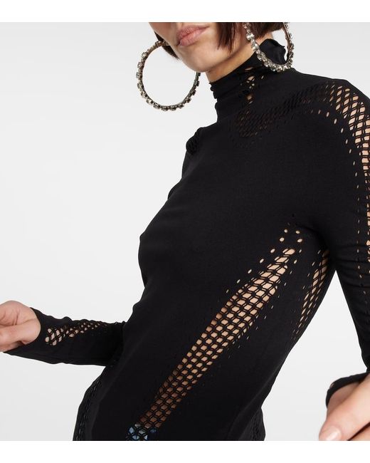 Mugler Black Top Aus Mesh