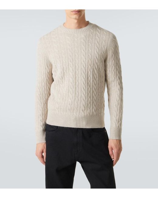 arch4 White Cable-Knit Cashmere Sweater for men