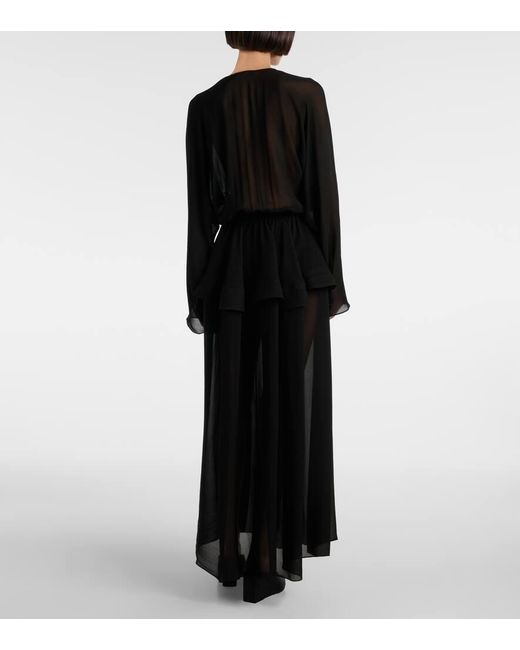 Alaïa Black Peplum Midi Dress