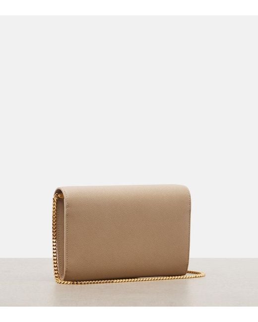 Saint Laurent Natural Uptown Textured-Leather Shoulder Bag