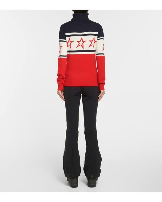 Perfect Moment Red Chopper Wool Turtleneck Sweater