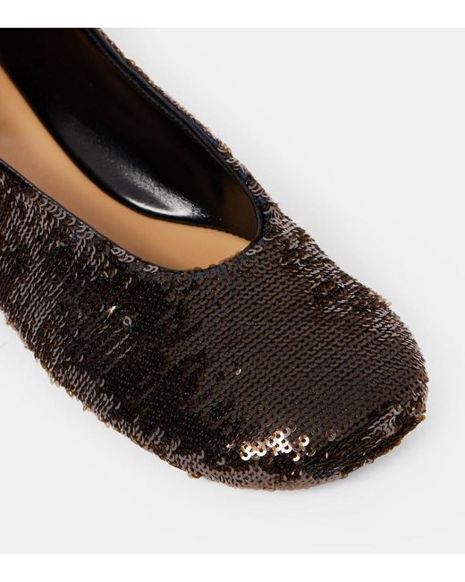 J.W. Anderson Black Sequined Ballet Flats
