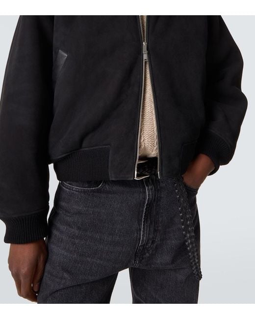 Studio Nicholson Black X Aaron Levine Berkeley Suede Bomber Jacket for men
