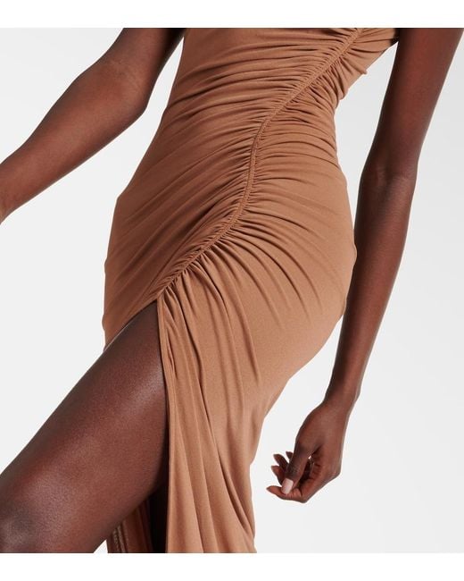 Rick Owens Brown Svita Ruched Jersey Gown