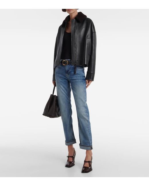 Jeans Regular Girlfriend A Vita Media di AG Jeans in Blue