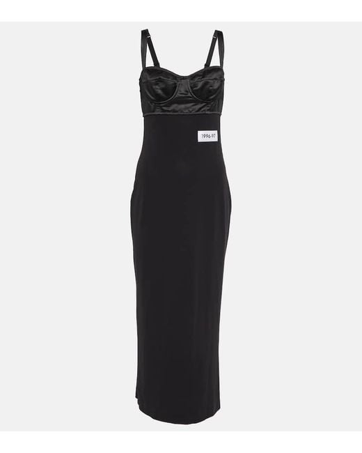 Dolce & Gabbana Black Cut-out Details Fitted Dress