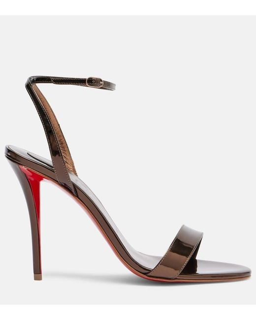Christian Louboutin Brown Sandalen Miss Z 100 Aus Metallic-Leder