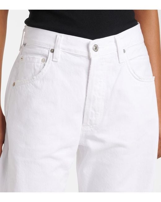 Citizens of Humanity White Winslow Mid-Rise Straight Jeans