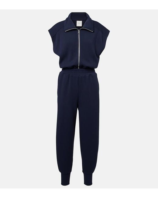 Varley Blue Monica Jersey Jumpsuit