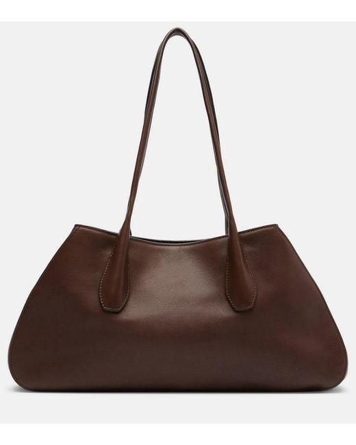 The Row Brown Alger Medium Leather Shoulder Bag
