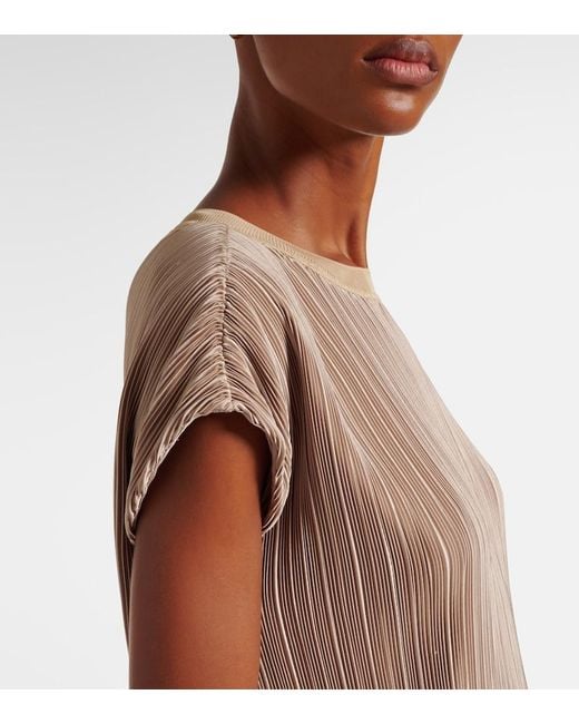 Joseph Natural Cedre Plisse Satin Top