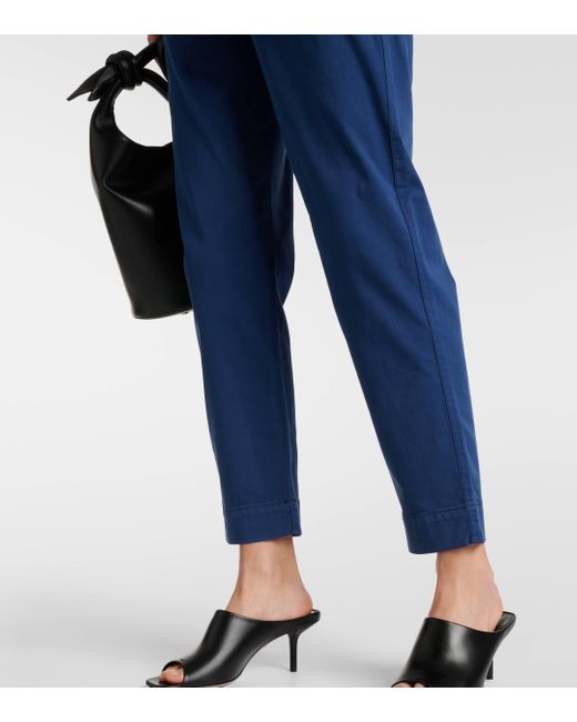 Pantalon raccourci Terreno en coton Max Mara en coloris Blue