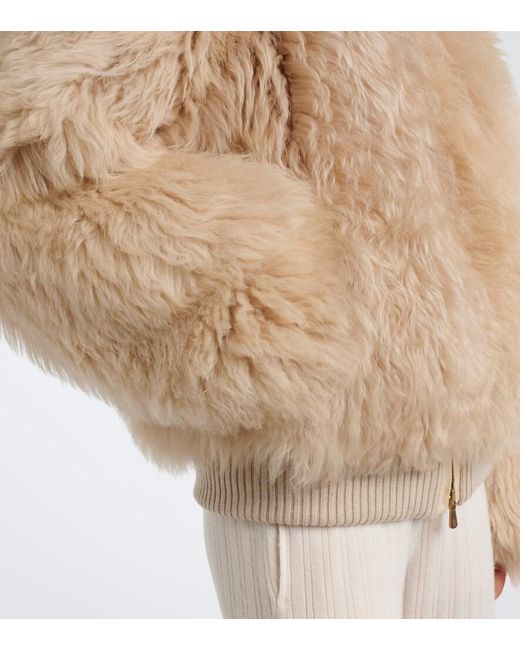 Eleventy Natural Hooded Shearling Jacket