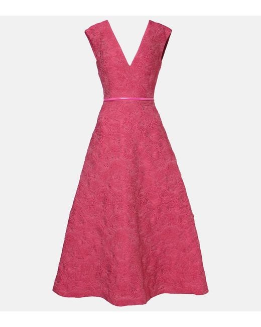 Max Mara Pink Valdese Belted Midi Dress