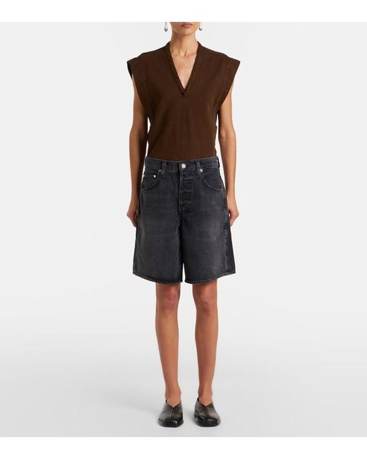 Citizens of Humanity Blue Ayla Denim Bermuda Shorts