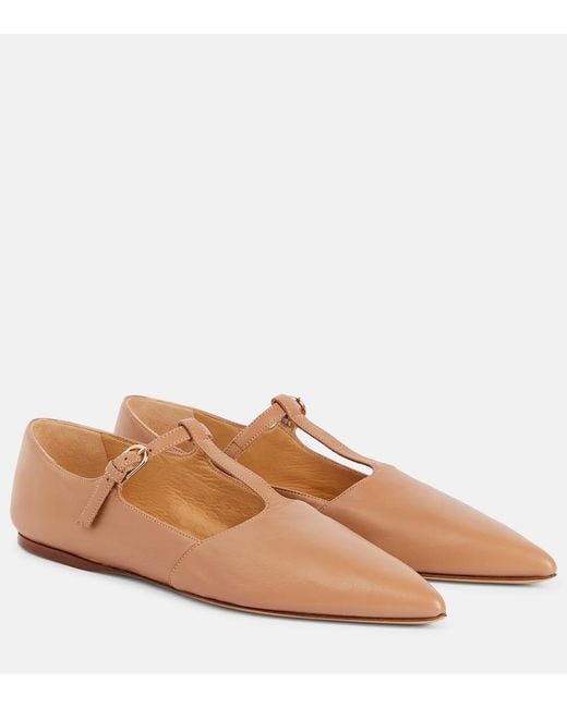Gabriela Hearst Brown Lola Leather Ballet Flats