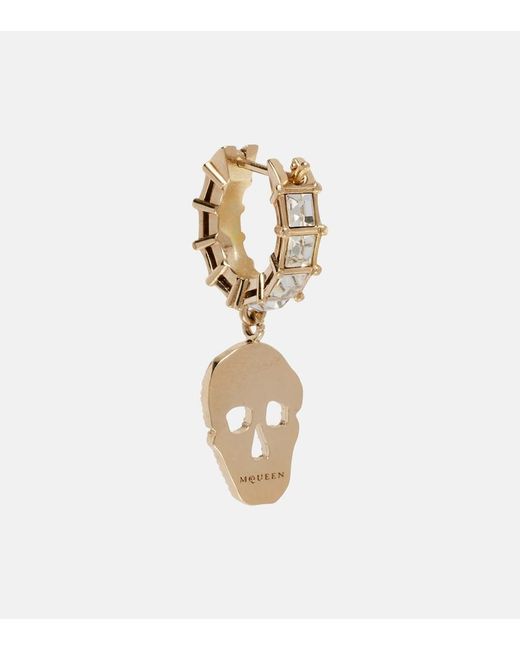 McQueen Metallic Crystal-Embellished Drop Earrings