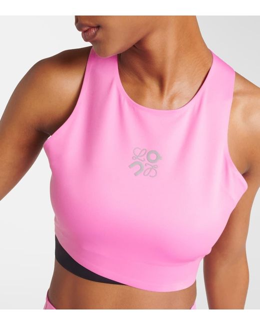 Loewe X On Performance Logo Crop Top in Pink | Lyst