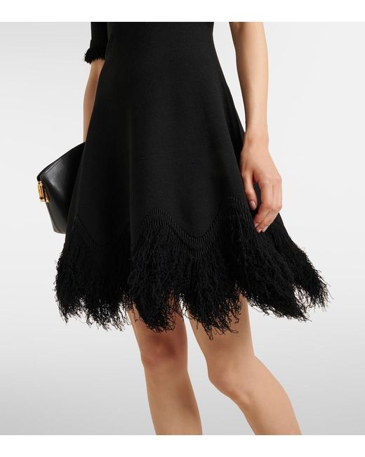 Ulla Johnson Black Vittoria Fringed Minidress
