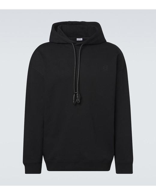 Loewe Black Anagram Cotton Jersey Hoodie for men