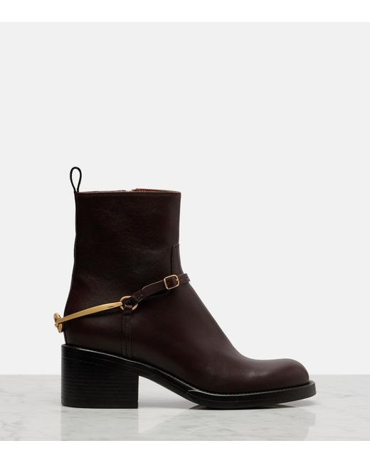 Chloé Brown Dakota 60 Leather Ankle Boots
