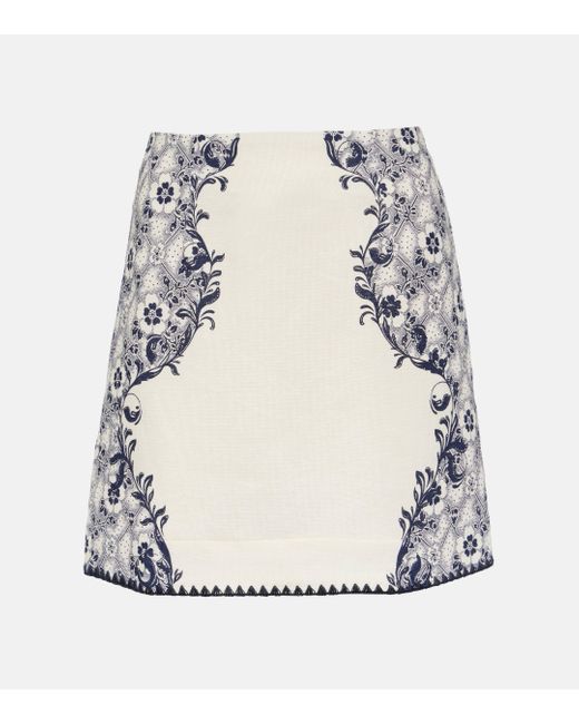 ALÉMAIS White Airlie Linen And Cotton Miniskirt